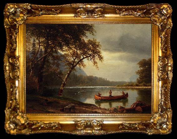 framed  Albert Bierstadt Salmon Fishing on the Cascapediac River, ta009-2